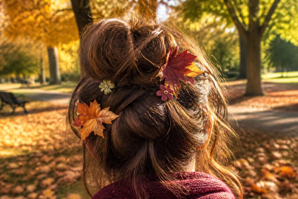 Collage of various cute fall hairstyles displayed on models.
